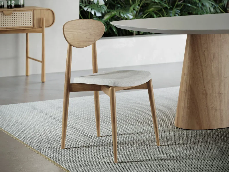 Silla Agata tela easy clean en Madera natural - Sillas, Uruguay | Arquetipo, vista 3