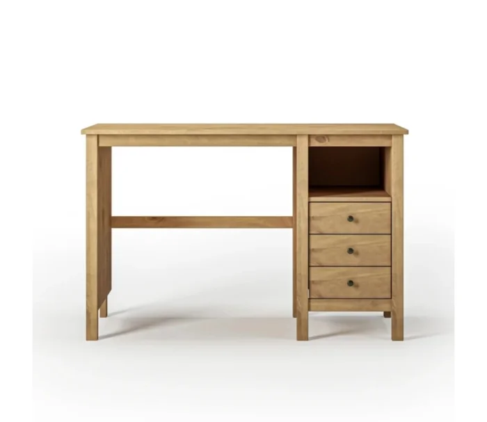 Escritorio Mari 3 Cajones 1 Nicho Miel en Madera natural - Escritorios y sillas de escritorio, Uruguay | Albanés, vista 2