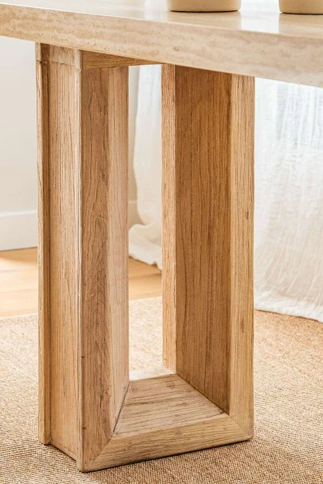 MESA DE ARRIMO / CONSOLA TRAVERTINO - 1.80 MTS en Madera natural - Bibliotecas, Uruguay | La Iberica, vista 11