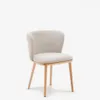 Silla Ciselia chenilla beige y madera maciza de fresno acabado tono natural FSC Mix Credit en Beige - Sillas, Uruguay | Kavehome, vista 1 de 9