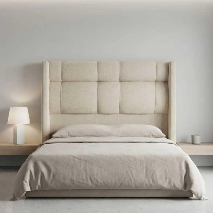 Respaldo Aurora Tapizado - 2 Plazas en Beige - Respaldos de cama, Uruguay | Rústico Hogar