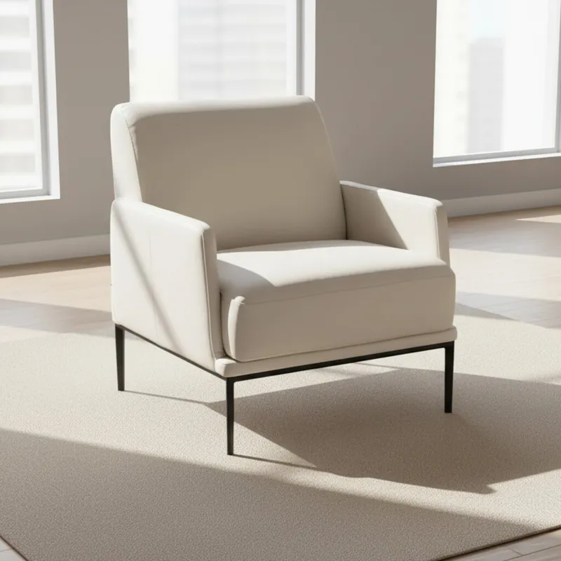 Butaca 1 Cuerpo Cuero-100-natural Natural-beige Sky Crema en Beige - Sillones y sofás, Uruguay | Divino