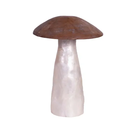 Adorno Decorativo Small Madera-de-teca Blanco Mushroom, Blanco en Blanco - Decoración, Uruguay | Divino