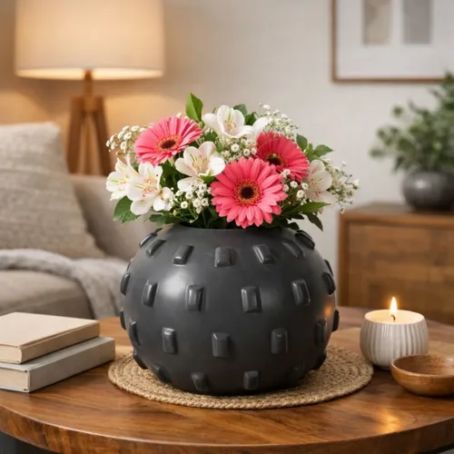 FLORERO CACTUS Negro Medium - Decoración, Uruguay | Viasono