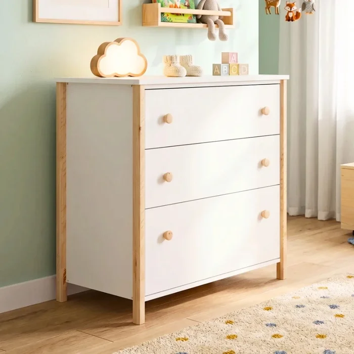 Cómoda 3 Cajones Infantil - Blanco en Blanco - Cómodas, Uruguay | Ecowood