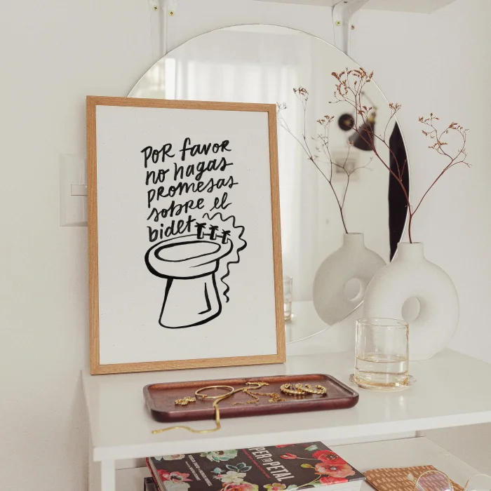 El baño también merece decoración - Cuadro Promesas en Blanco - Láminas, Uruguay | Kiosko de Mar, vista 2