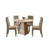 Juego De Comedor 4 Sillas Mesa Redonda Sillas Tapizadas en Blanco - Sillones y sofás, Uruguay | Soy Hogar, vista 2 de 4