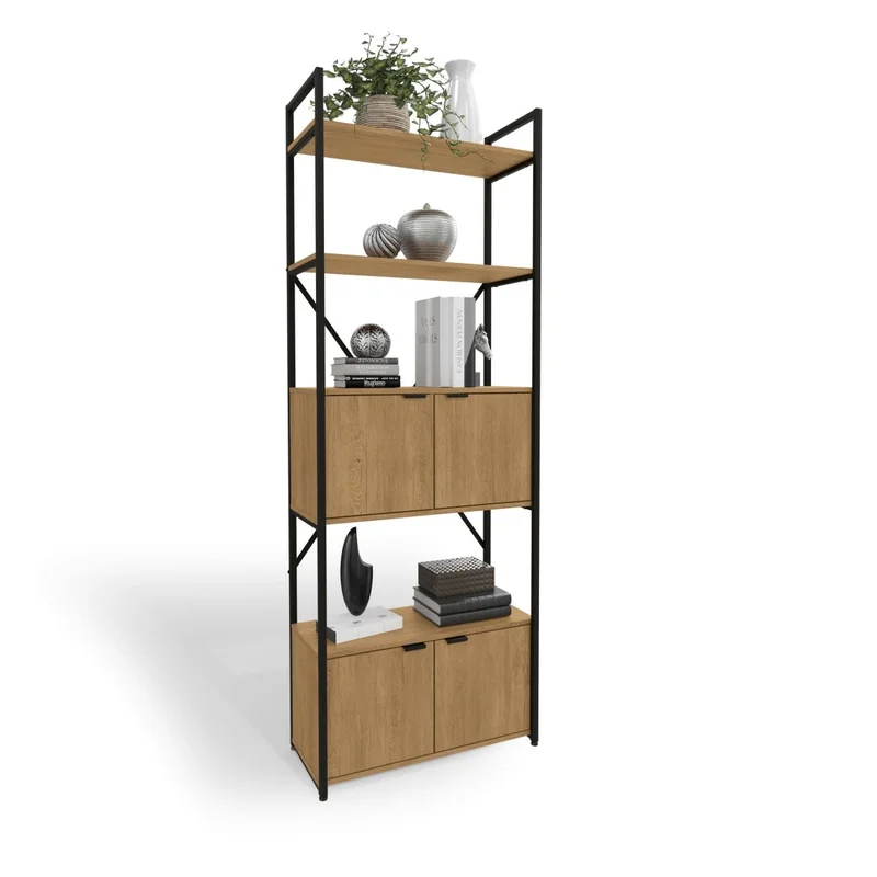 ESTANTERIA CON PUERTAS LINEA INDUSTRIAL HIERRO en Madera natural - Bibliotecas, Uruguay | Balton, vista 12