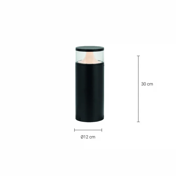 Luminaria Bolardo Exterior 9W Kane 30cm Negro en Negro - Lámparas de pie, Uruguay | Unilux, vista 3