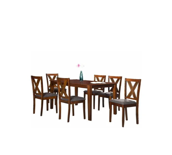 Juego de comedor Marbella - 1+6 en Marrón - Mesas de comedor, Uruguay | Rústico Hogar