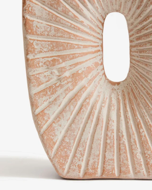 Jarrón Valura de papel maché rosa y beige - 31 cm - Jarrones, Uruguay | Kavehome, vista 6