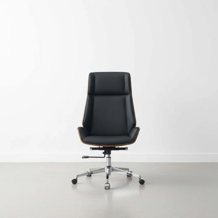Asiento Gerencial Alto Madera-y-pu Negro Zen en Negro - Escritorios y sillas de escritorio, Uruguay | Divino