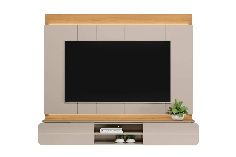 Panel para TV Zurique 200cm con Kit Led MDF/MDP en Beige - Muebles para TV, Uruguay | Balton, vista 10