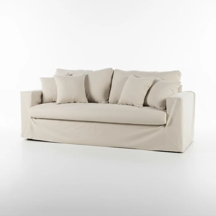 Sofá Moscow con Funda - Tela Rústica - 3 cuerpos - TD5260-1635 (Beige) en Beige - Sillones y sofás, Uruguay | NYR