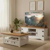 Promo Rack de Tv + Mesa Ratona Articulada Linea Naturale - Blanco/Roble en Multicolor - Muebles para TV, Uruguay | La Cueva Muebles, vista 2 de 10