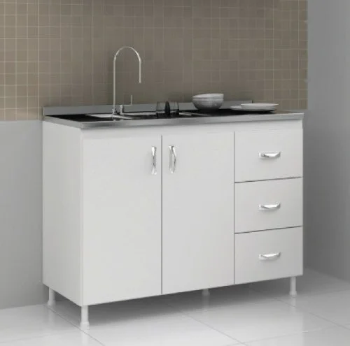 Bajo Mesada Mueble Cocina 2 Puertas 3 Cajones Blanco 601 en Blanco - Butacas, banquetas y puffs, Uruguay | Soy Hogar, vista 6