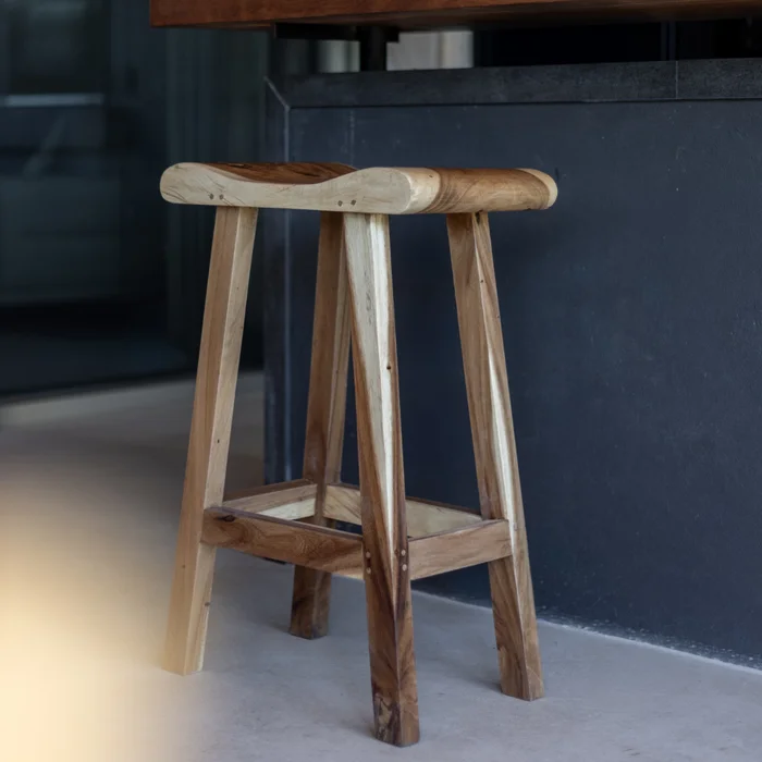 Taburete de Teca Baik | Casakos en Madera natural - Butacas, banquetas y puffs, Uruguay | Casakos, vista 5
