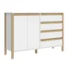 Comoda Combinado Madera 2P, 4C Blanco/Miel - Cómodas, Uruguay | Que Sal Muebleria, vista 5 de 5