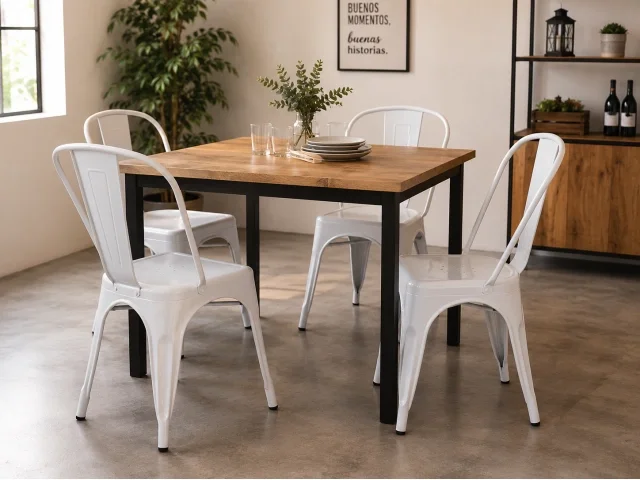 Combo silla tolix en Madera natural - Mesas de comedor, Uruguay | Quesal, vista 3