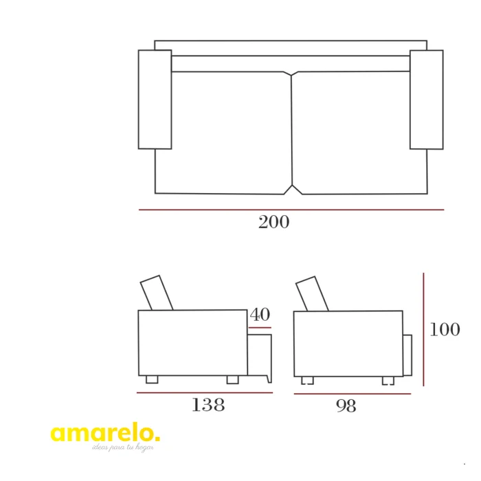 Producto: Sofá Retráctil   de AMARELO en Beige - Sillones y sofás, Uruguay | Amarelo, vista 2