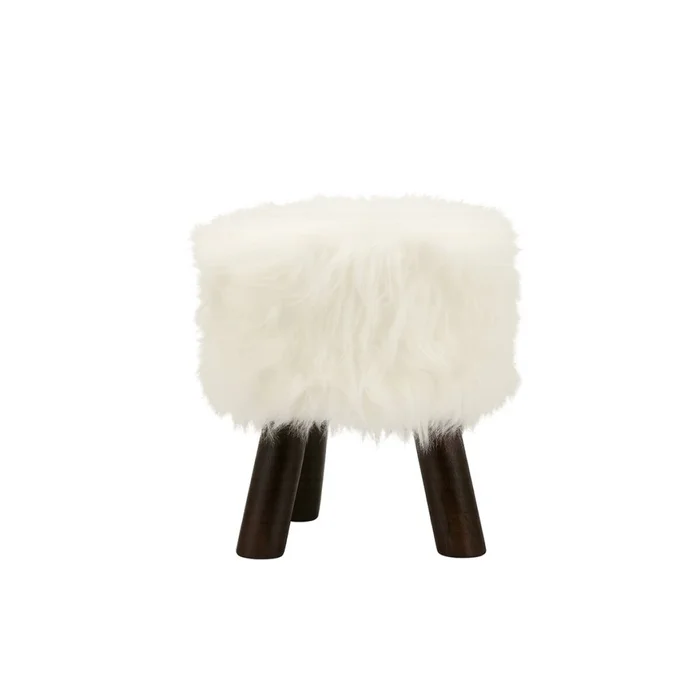 BANCO 28x34CM SHAGGY BLANCO en Blanco - Butacas, banquetas y puffs, Uruguay | Decohogar