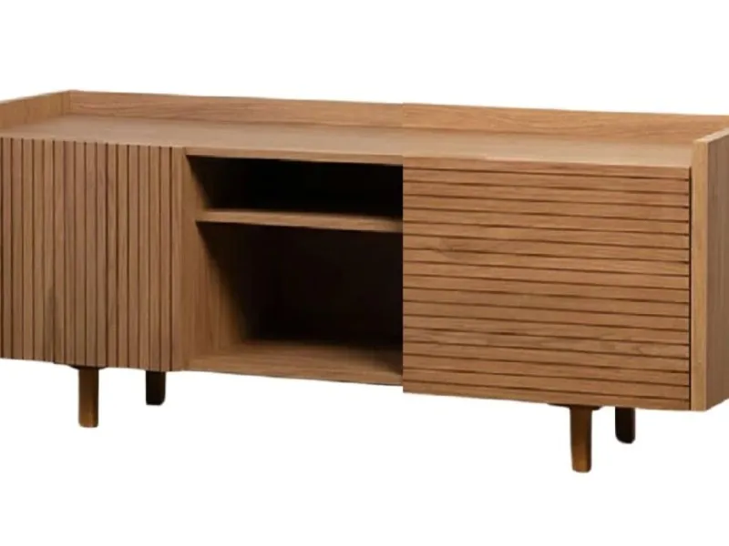 Rack PLISSE 1.40 m Madera en Madera natural - Muebles para TV, Uruguay | Finkel