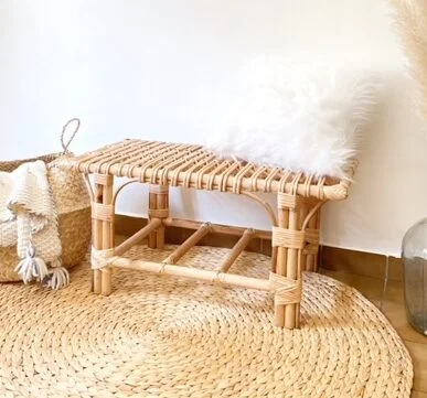 Banco de mimbre en Madera natural - Decoración, Uruguay | Decoramuss, vista 2