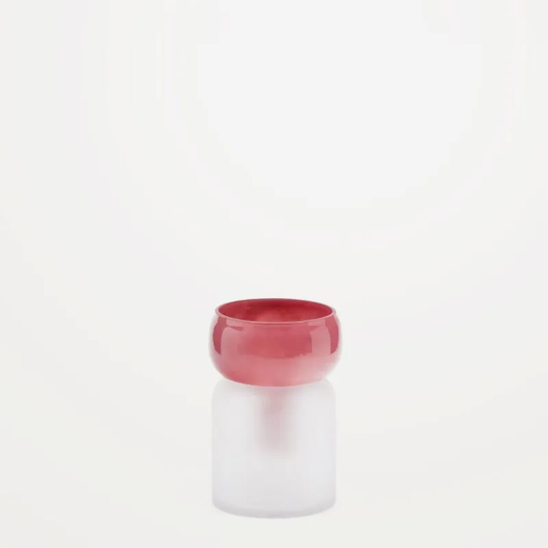 Jarrón Kelse de vidrio transparente y rosa 19 cm en Rosa - Jarrones, Uruguay | Kavehome