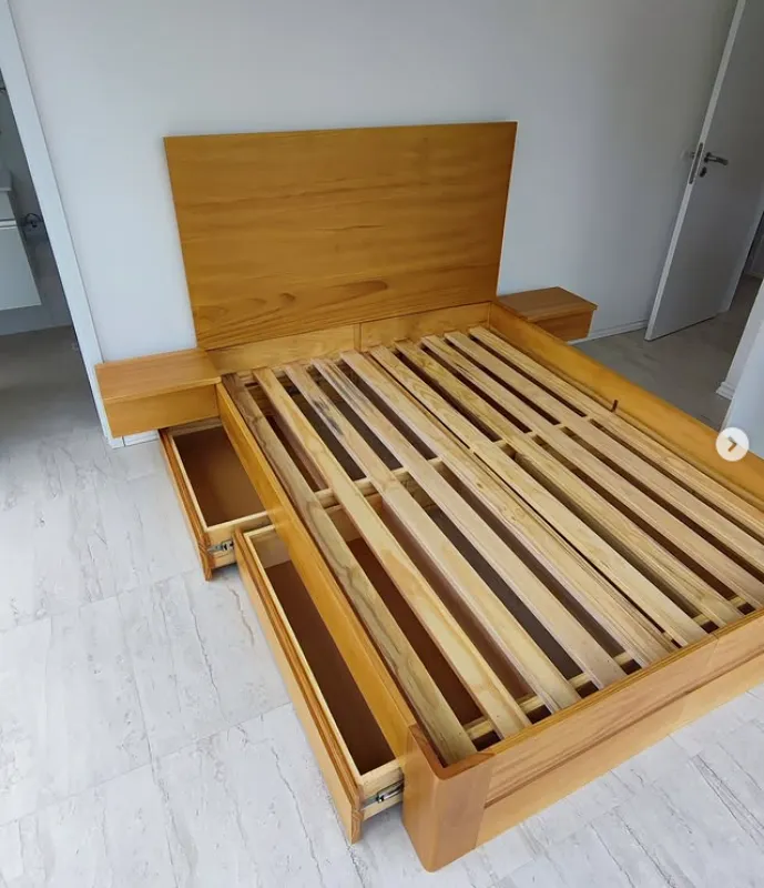 Cama Box en Madera natural - Dormitorio, Uruguay | Treehouse Deco
