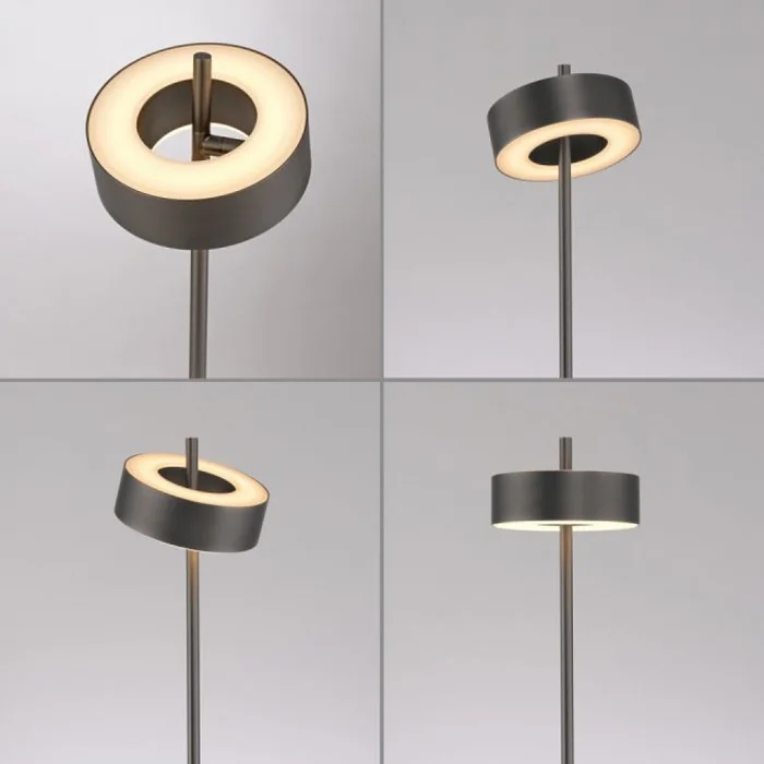 LAMPARA DE PIE ANILLO MARRÓN DIMERIZABLE Y CCT 9W CON CONTROL - 140CM en Marrón - Lámparas de pie, Uruguay | Iluminica, vista 3