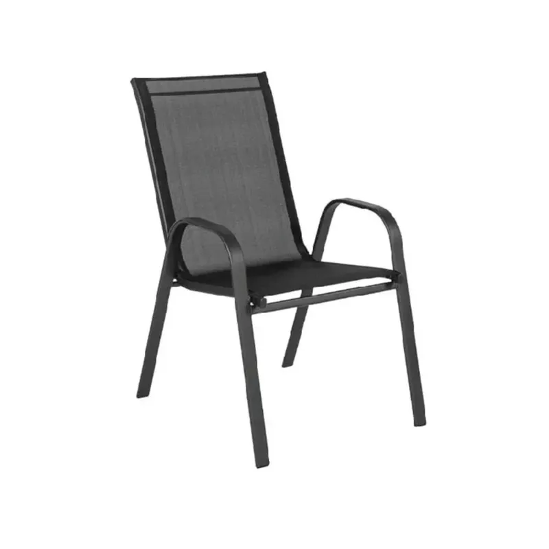 Silla de Textilina y Acero - Negro en Negro - Sillas, Uruguay | Ecowood