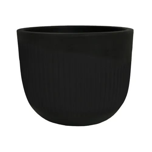 MACETA SPELLO RISCHIO NEGRA 15X15CM en Negro - Macetas, Uruguay | Decohogar