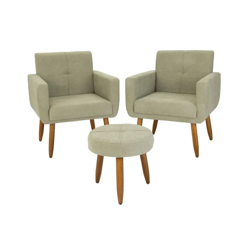 Kit 2 Poltrona + Puff Havana Verde en Verde - Sillones y sofás, Uruguay | Ecowood