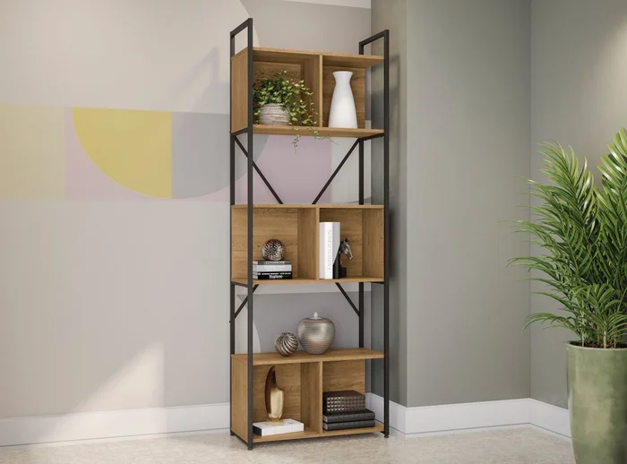 ESTANTERIA CON NICHOS LINEA INDUSTRIAL HIERRO en Negro - Bibliotecas, Uruguay | Balton, vista 5