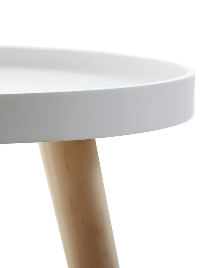 Mesa auxiliar BAKKEBJERG Ø40 blanco/natural en Blanco/natural - Mesas de arrimo, Uruguay | JYSK, vista 2