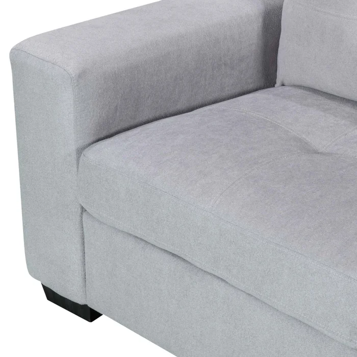 Sofá C/chaise Más De 4 Cuerpos Tela Gris Detroit en Gris - Sillones y sofás, Uruguay | Divino, vista 4