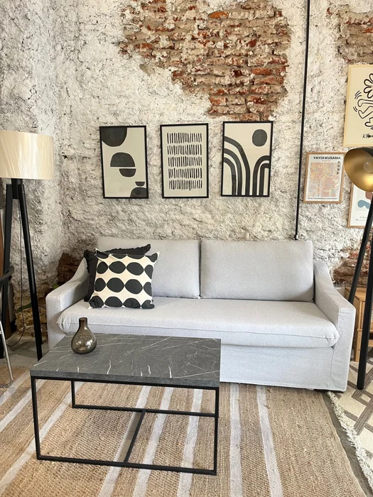 Sofá Manchester con Funda Desmontable 2 cuerpos (155cm) – Gris Claro en Gris - Sillones y sofás, Uruguay | Berna Home, vista 4