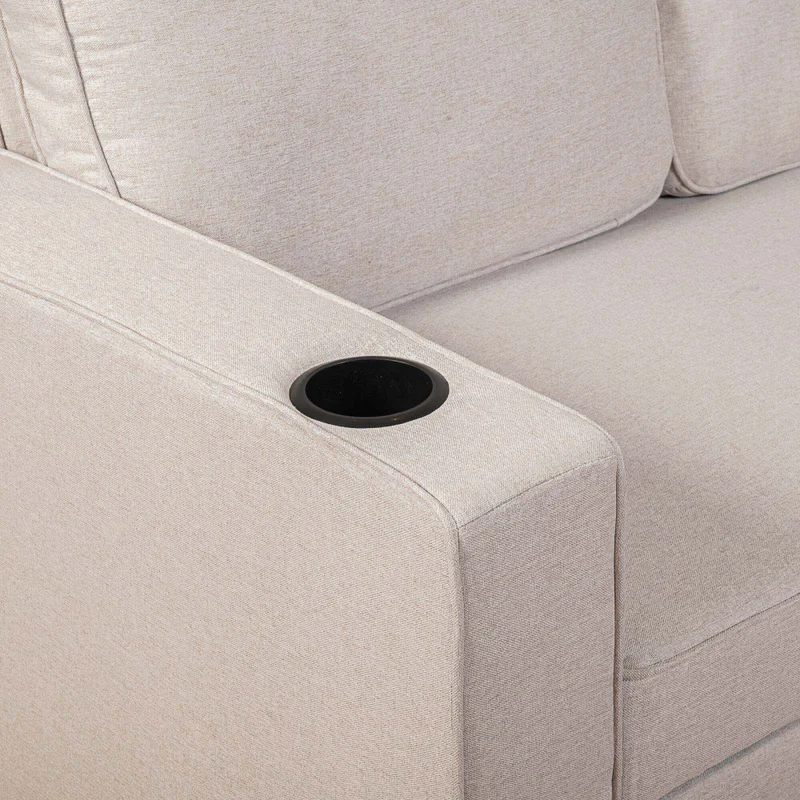 Sofá Cama 2 Cuerpos Tela Natural-beige Miley Beige en Beige - Sillones y sofás, Uruguay | Divino, vista 8