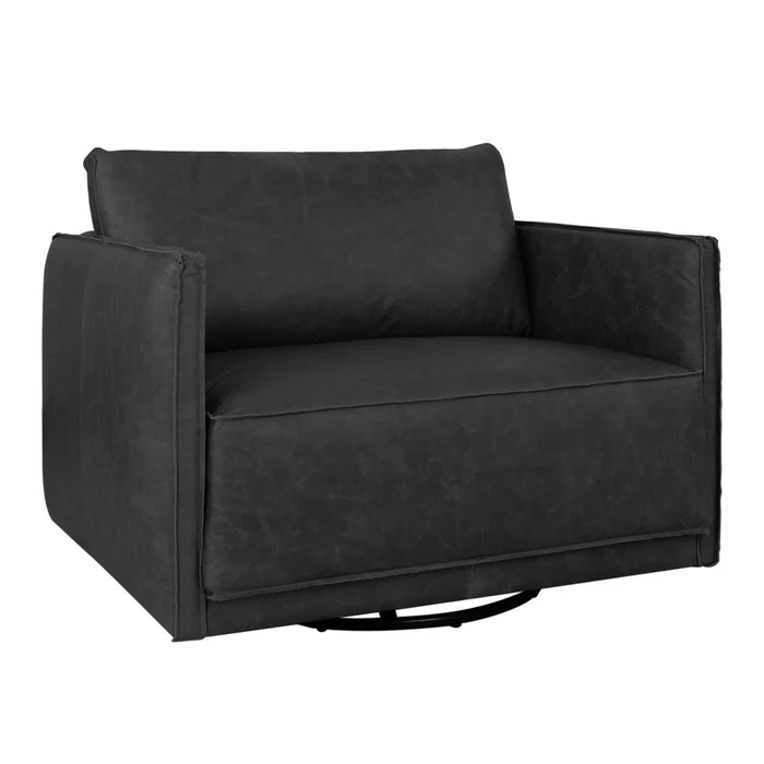 Butaca 1 Cuerpo Cuero-100-natural Negro Romeo en Negro - Sillones y sofás, Uruguay | Divino, vista 2