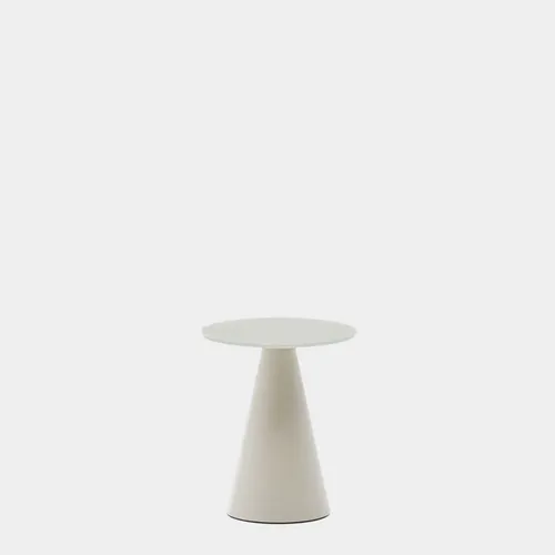Mesa auxiliar Wilshire vidrio templado glaseado y acero acabado pintado gris mate Ø35cm en Gris - Mesas de arrimo, Uruguay | Kavehome
