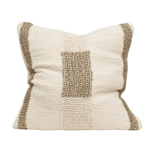ALMOHADON RUSTICO BLANCO Y NATURAL en BLANCO Y NATURAL - Textiles, Uruguay | Masinfinito Casa