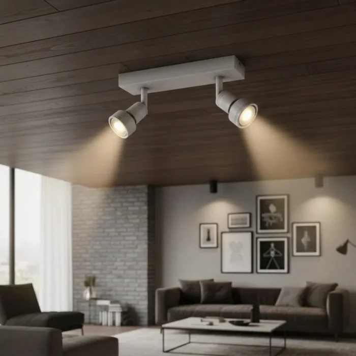 Lámpara Niza Doble Orientable Blanca en Blanco - Lámparas colgantes, Uruguay | Serlux, vista 4