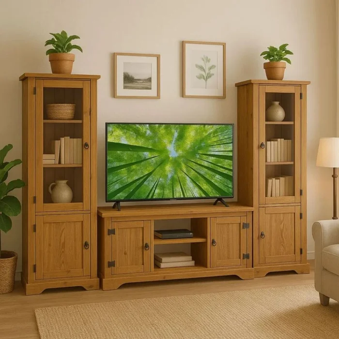 Promo Rack de TV + Paneleros Linea Naturale - Roble - Muebles para TV, Uruguay | La Cueva Muebles