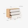 Cómoda Anielle de 3 cajones de madera maciza y chapa de fresno 99 x 78,5 cm en Off-white - Cómodas, Uruguay | Kavehome, vista 10 de 10