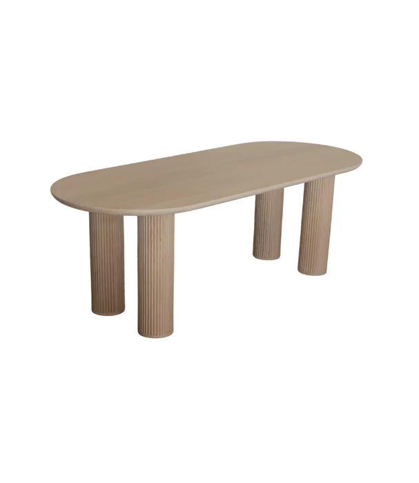 MESA COMEDOR EMMA ROBLE en Madera natural - Mesas de comedor, Uruguay | Más Infinito Casa