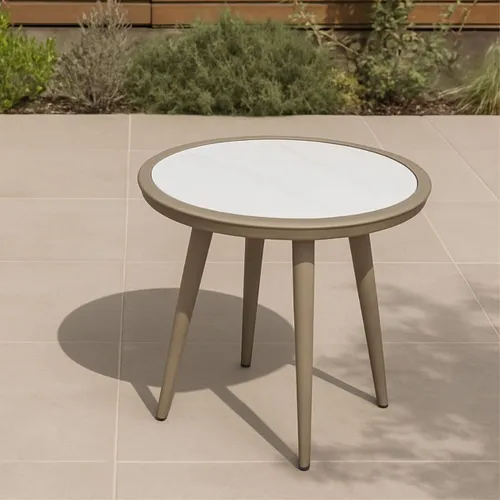 MESA DE EXTERIOR CLOUD Blanco CIRCULAR - Mesas de comedor, Uruguay | Viasono