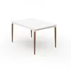 Mesa de comedor Abbey - Con Vidrio - 135 - Off White y Natural en Blanco - Mesas de comedor, Uruguay | NYR, vista 1 de 2