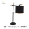Portátil nórdica tela negra, portalámparas E27 62CM en Negro - Lámparas de mesa, Uruguay | Iluminica, vista 4 de 6