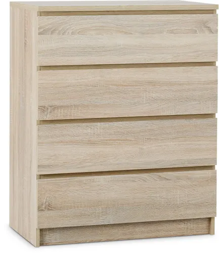 Cómoda LIMFJORDEN 4 cajones roble claro en Madera natural - Cómodas, Uruguay | JYSK