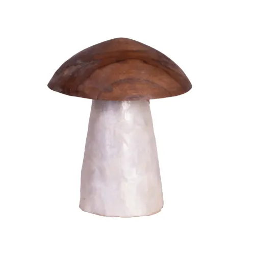 Adorno Decorativo Madera-de-teca Blanco Mushroom, Blanco en Blanco - Decoración, Uruguay | Divino